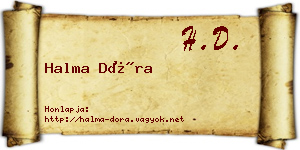 Halma Dóra névjegykártya